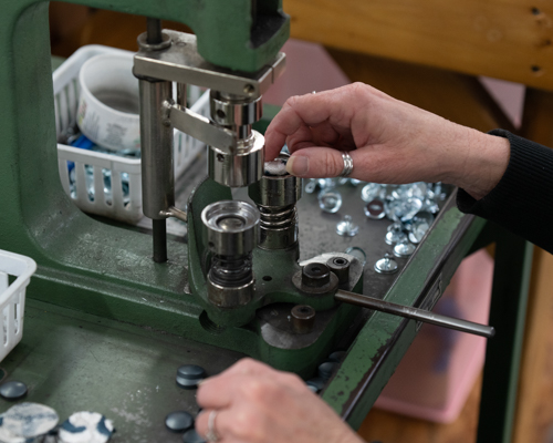 NC Furniture Manufacturer Huntington House Factory Button Making Process Up Close